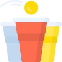 Two cups with a ball in one of them vector