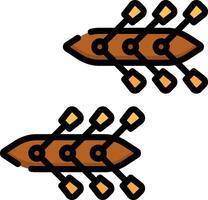 Two boats with oars on them vector