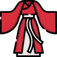 A red robe with a white sash vector