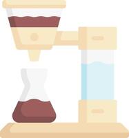 A coffee maker with a funnel and a glass vector