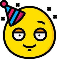 A cartoon smiley face with a party hat on vector