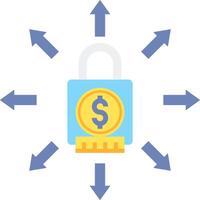 A padlock with a dollar sign on it vector