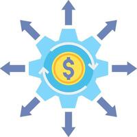 A dollar sign surrounded by arrows and arrows vector