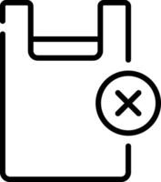 A black and white image of a plastic bag with a cross vector