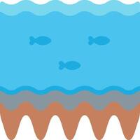 An illustration of a wave with fish in it vector