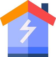 A house with a lightning bolt on it vector