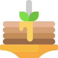A stack of pancakes with a fork and spoon vector