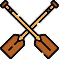 Two oars on a white background vector