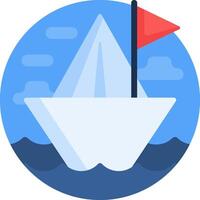 A sailboat with a red flag on top vector