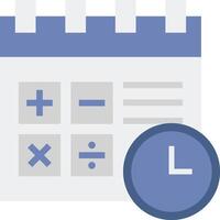 Calendar icon with calculator and clock vector