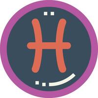 H in a circle with a purple and orange border vector