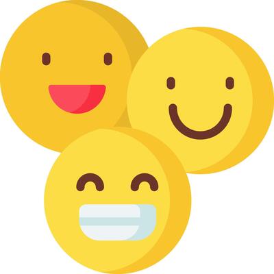 Three yellow emoticions with a face mask