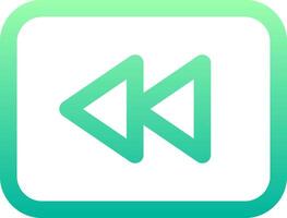 A green and blue icon with a arrow pointing to the left vector