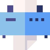 A blue and white box with a blue and white square vector