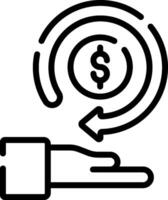 A hand is holding a dollar sign and a dollar sign is coming out of it vector