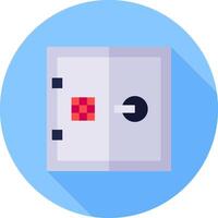 A flat icon of a safe box with a keyhole vector