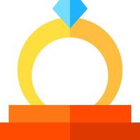 An orange ring with a diamond on it vector