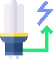 A light bulb with a green arrow pointing up vector