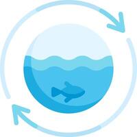Fish in the ocean, with arrows pointing to the water vector