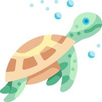 A turtle with bubbles on its back vector