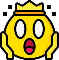 A yellow emoticor with a crown on its head vector