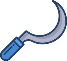 A blue and white tool with a curved handle vector