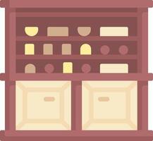 A cabinet with shelves and a door vector