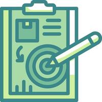 A clipboard with a pen and a paper with a target vector