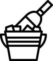 A bucket with ice and a bottle of wine vector