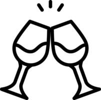 Two wine glasses with a toast icon vector