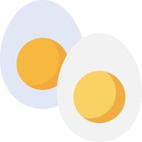 Two eggs are shown in a flat design vector