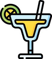 A margarita with a lime slice in it vector