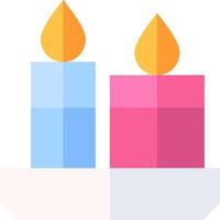 Two candles are lit in a square shape vector