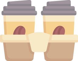 Two coffee cups in a box with a lid vector