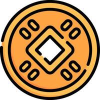 A coin with a square in the middle vector
