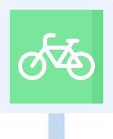 A green sign with a bicycle on it vector