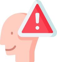 A man's head with a red warning sign on it vector