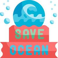 Save ocean logo with waves and text vector