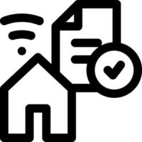 A house with wifi and a check mark vector