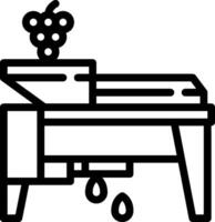 A black and white illustration of a table with grapes vector