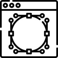 A black and white image of a computer screen with a circular design vector