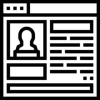 A black and white icon of a person on a computer screen vector