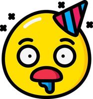 A cartoon emoticion with a party hat on vector