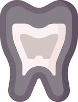 A tooth with a white filling vector