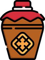 A jar with a red lid and a cross on it vector
