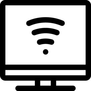 A computer monitor with wifi symbol on it vector