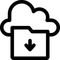 Cloud icon with a folder and an arrow vector