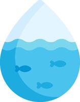 Water drop with fish in it, isolated on white background vector