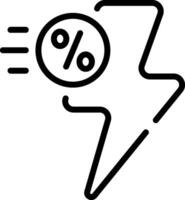 A lightning bolt with a percentage sign on it vector
