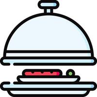 A cloche with a plate of food on it vector